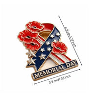 Memorial Day Pin Commemorative Holiday Accessory Enamel Wearable Item for Procession