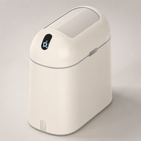 Trash Bin with Lid, Sensor-Type Trash Bin, Battery-Powered, 9.1L, Auto Open/Close, Square Dust Box, Suitable for Living Room, Bedroom, Office, Hotel