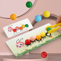 Caterpillar Bead Clamping Toy Color Focus Training Parent-Child Interactive Educational Early Learning Board Game for Boys and Girls