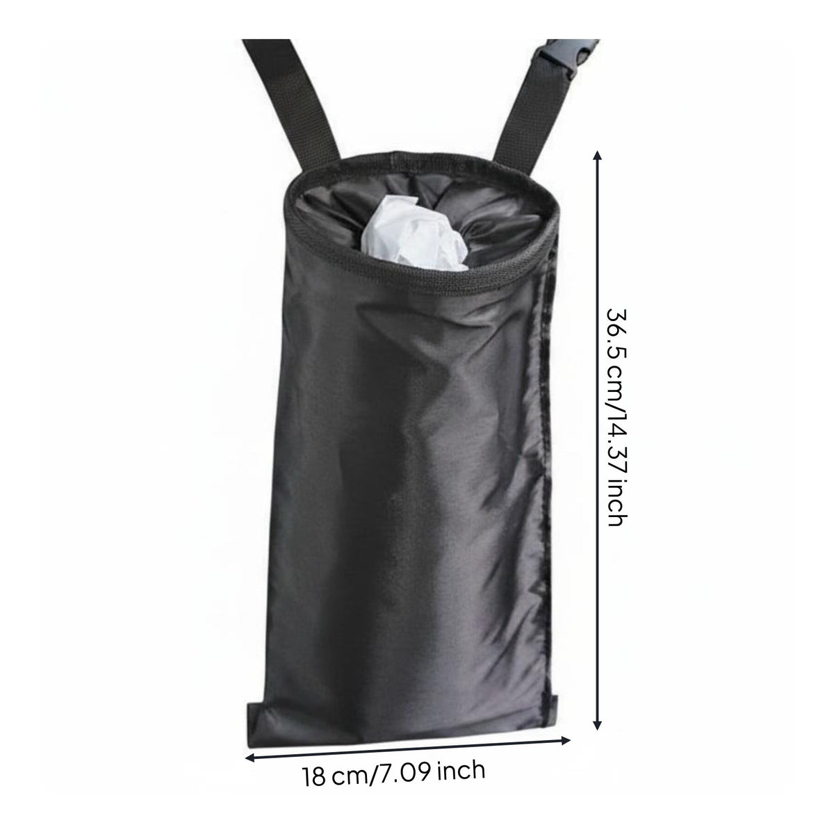 Hanging Car Trash Bag Soft-Sided Foldable Car Trash Pouch Polyester