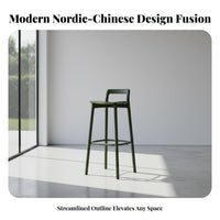 Counter Chair with Backrest Nordic design Bar Stool Stable Base Built-in Footrest for Kitchen Island