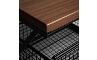 Tabletop Storage Rack Wood-Look Countertop Organizer with Baskets Metal Frame Desk Organizer with Baskets for Kitchen Counter