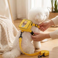 Small Dog Harness and Cat Harness Vest with Backpack, Adjustable Polyester Pet Walking Gear for Travel, Outdoor Not Retractable Pet Harness