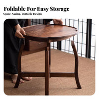 Folding Bed Tray Foldable Design Low Table Portable Space-Saving for Apartment Dwellers, Students, Balcony, Living Room, Bedroom