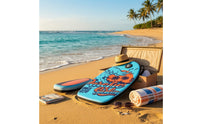 Easy to Inflate Inflatable Surf Board | Portable, Body Board with Leash, for Beach