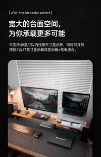 laricare桌面布置收纳架桌搭增高架 ins轻奢双层显示器电脑置物架 Shadow Black / 暗影黑 Pro