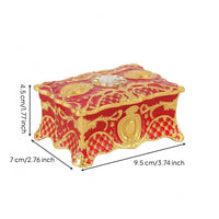 Rectangular Jewelry Box Faceted Jewel Lid Ornate Jewelry Box Curved Feet