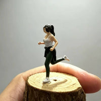 Miniature Running Woman Statue Painted Running Woman Miniature Resin