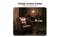 Mechanical Design Riveted Pilot Armchair Retro Aesthetic Upholstered Single Seater Curved Shell structure Accent Chair Oversized Deep Seat for Cafe Owners, Homeowners, Book Lovers, Cigar Bar, Studio, Living Room, Apartment