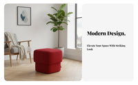 Upholstered Cube Stool space-saving Size Footrest Square Shape Multi-Functional for Families, Entryway