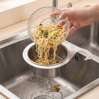 Swan Drain Basket Stainless Steel Sink Strainer with Handle, Thickened Food Waste Strainer, Modern Minimalist Fruit Vegetable Colander Basket