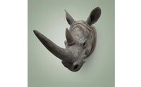 House Decoration Stone-Like Finish 3D Effect Rhino Head Wall Mount