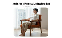 Upholstered Armchair with Wooden Frame Lighting Luxury Decorative Look Lounge Chair Thick Pad Ergonomic Design