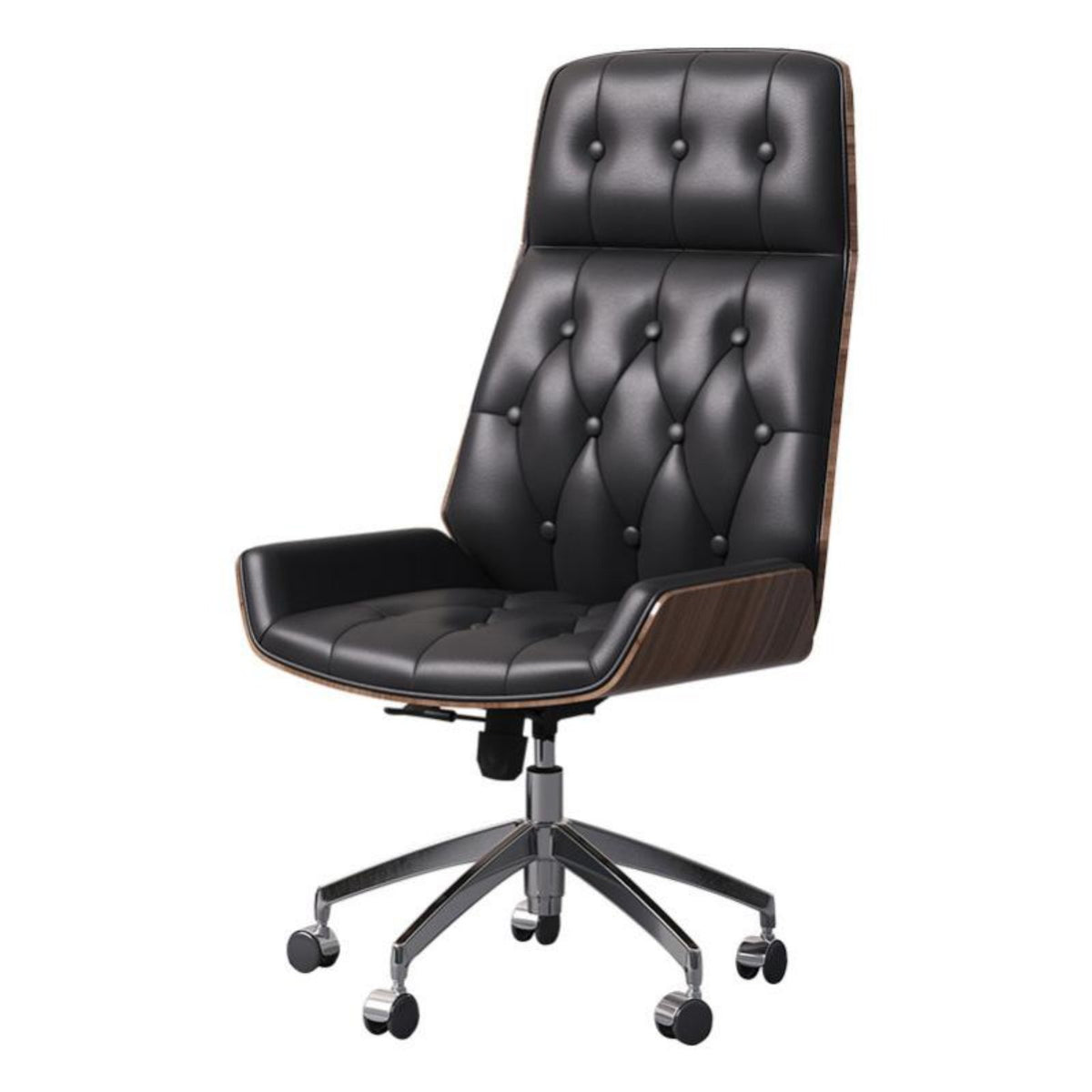 Tufted High-Rear Rolling Chair Vintage Look Upholstered Rotate Chair Padded Padding Ergonomic Design for Professionals, Students