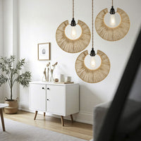 Handwoven Paper Rope Pendant Lampshade for Japanese-Style Interiors