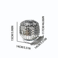 Silver Sequin Handwoven Spherical Box Bag