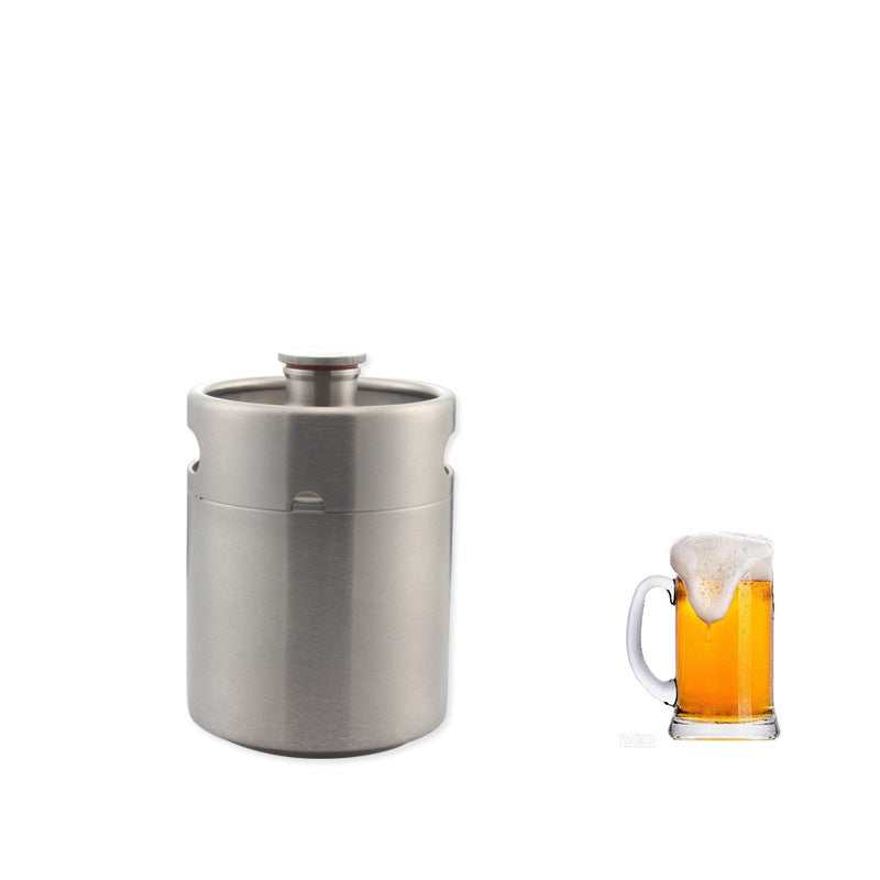 2L Stainless Steel Beer Brewing Secondary Fermentation Bucket with Threaded Lid