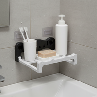 Retractable Suction Cup Basin Rack Wall-Mounted Bathroom Storage Shelf for Washbasin Foot Basin