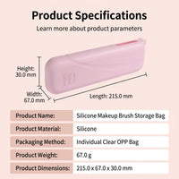 Travel Makeup Brush Holder Cosmetic Organizer Bag for Women Lightweight Storage, Professional Dustproof Pouch