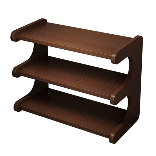 3-Tier Rack with Curved Supports Sturdy Tabletop Storage Rack Wooden Shelf for Professionals, Students, Dorm, Countertop