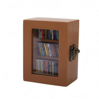 Wooden Bookshelf Ornament Three Shelves Mini Bookshelf Cabinet Clear Window