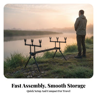 Aluminum Alloy Fishing Rod Tripod Stand Quick-Fold Folding Fishing Rod Stand Adjustable with Carrying Bag