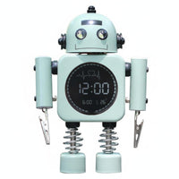 Mechanical Timepiece Alarm Clock Night Light Metal Robot Clock Home Decor for Students, Kids, Bedroom