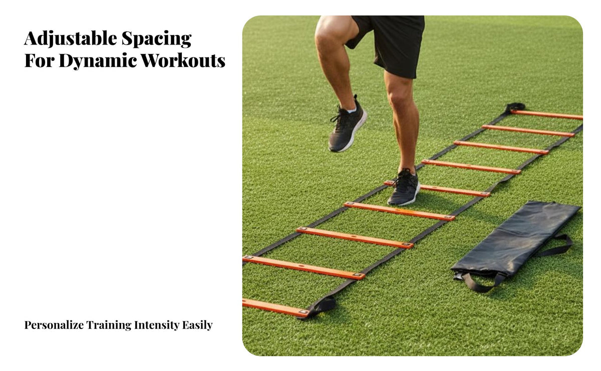 Portable with Carry Bag Agility Ladder Sturdy Soccer Training Ladder Flexible Sports Equipment Tangle-Clear Design for Athletes, Kids, Gym, Outdoor