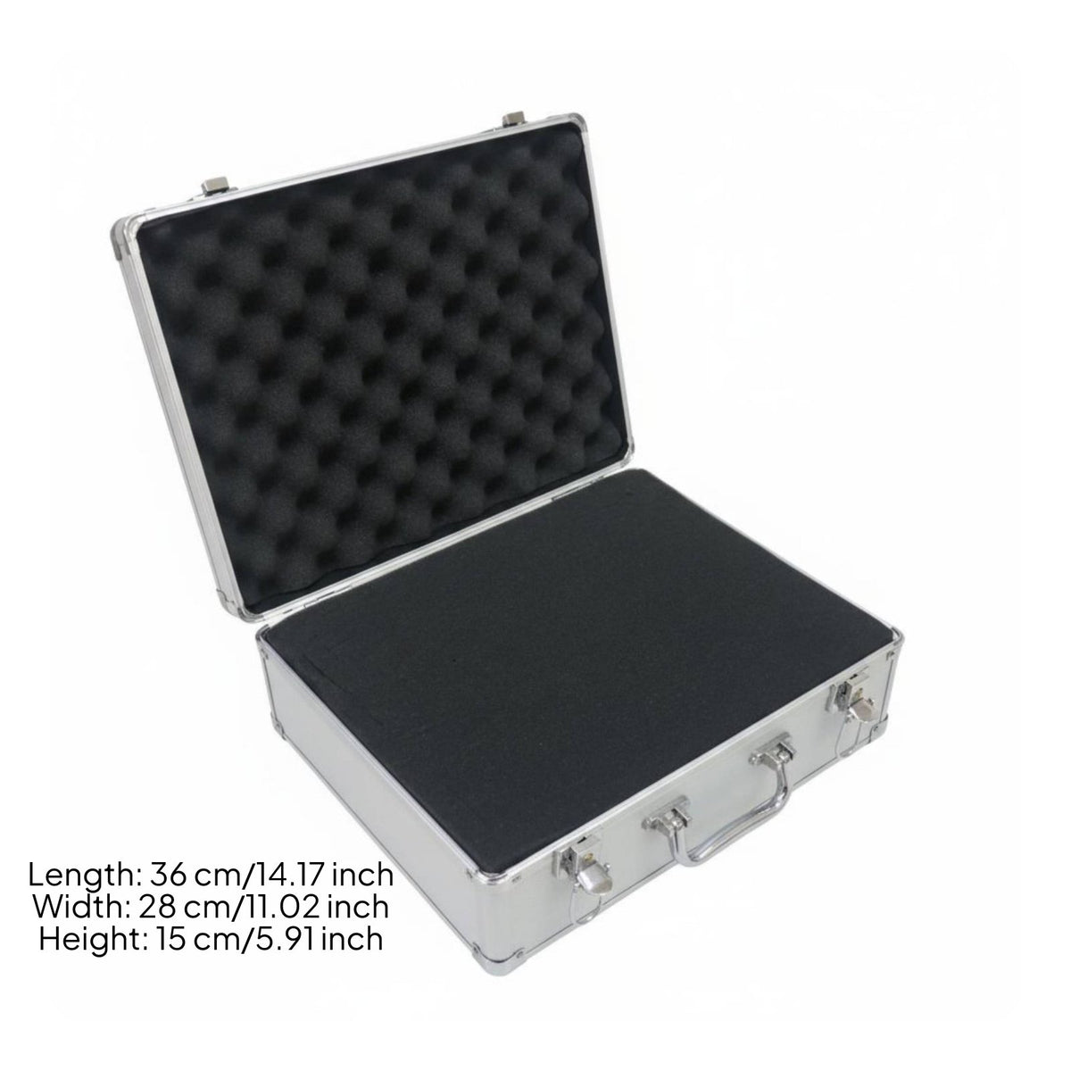 Multi-Purpose Aluminum Carrying Case Lockable Latches Aluminum Briefcase Portable for Professionals, Technicians, Travel, Job Site