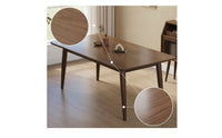 Walnut Brown Rubberwood Dining Table Modern Solid Wood Dining Table Thick Furniture Minimalist for Families