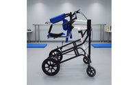 Wheeled Gait Training Machine with Seat Padded Standing Assistance Device with Wheels Adjustable Rehabilitation Equipment Heavy-Duty for Stroke Survivors, Elderly