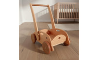 Learn to Walk Toy Smooth Polished Edges Wooden Infant Push Cart Anti-Tipping Design Young Child Push Cart for Infants 6-18 Months