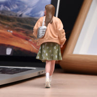 Walking Girl Figurine Detailed Face Decor Item Fashion Figure