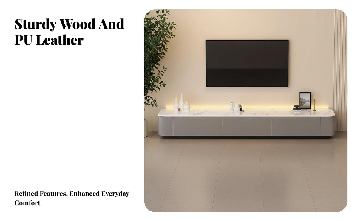 Modern Design TV Cabinet and Coffee Table Set Large Capacity Drawers TV Cabinet with Storage Sturdy Construction Living Room Furniture Thickened Top for Small Apartment Dwellers, Families, Homeowners, Lounge Area, Bedroom