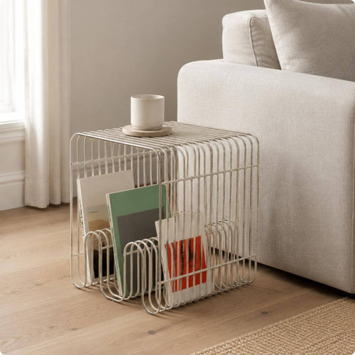 Wire Side Table Compact Home Furnishing Space Saving