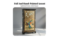 European design Hand-Painted 2-Door Cabinet Gold Foil embellishments Sideboard Multifunctional Home Furniture Ample Storage for Interior Design aficionados, Homeowners, Entryway, Hallway, Living Room, Bedroom