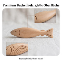 Wooden Fish Ornament Matte Natural Wood Hand Carved Wooden Ornament Nautical Fish Sculpture Lightweight Suitable for Living Room Entryway Creative Display Area