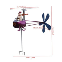 Helicopter Chicken Wind Outdoor Metal Wind Vane Ornament Funny for Patio