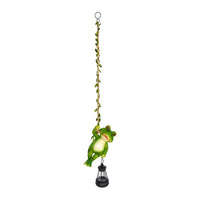 Solar Powered Resin Frog Hanging Garden Light for Outdoor Decor