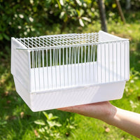 Bird Carrier Avian Carrier Cage with Standing Perch, Wire Cage for Parrot Parakeet, Portable Carrier with Handle for Small Pet Outings