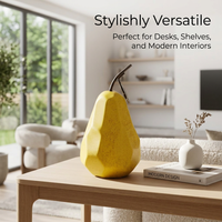 Fruit Sculpture Pear Ornament for Modern Living Room, Ceramic Fruit Sculpture Ge #variant:Yellow with Dots