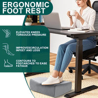 Adjustable Height Wedge Leg Pillow, Memory Foam Footrest for Under Desk