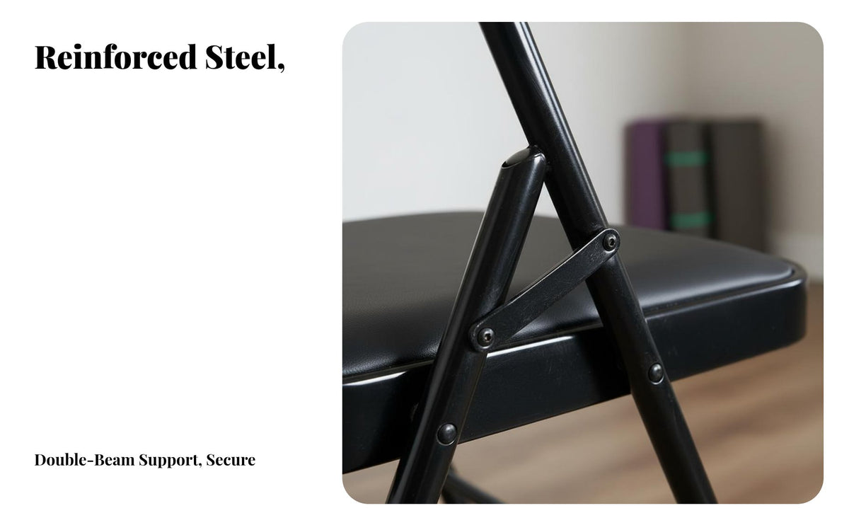Foldable Iyengar Mind-Body Practice Chair Stable Support Folding Mind-Body Practice Chair Space-Saving Pilates Auxiliary Stool Heavy Duty for Beginners, Women, Home Gym