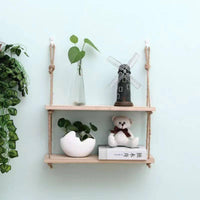 Three-Tier Rope storage solutionSaving Hanging Rack Rustic design & aesthetic for Bedroom, Students