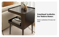 C-Shaped End Table Space-Saving eveningstand additional Storage for Bedroom, Homeowners