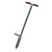 Foot Assisted Weeding Tool Silver Gray Finish T Handle Weeder for Yard
