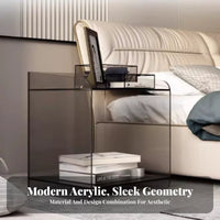 Transparent C-Shaped Table Minimalist Design Nightstand Stain Resistant
