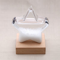 Star-Shaped Weather Forecast Bottle Engraved Storm Glass with Wooden Base Personalized Weather Predictor Bottle Tabletop for Adults, Men, Desk, Office