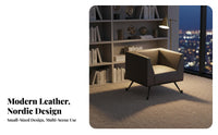 Minimalist Settee with Metal Legs Thickened Upholstery Reception Sofa Modern Design Long-Lasting Construction for Clients