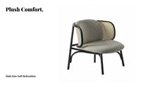 Woven rear Armchair New Chinese design Lowstance Cane Chair Minimalist Design Non-Slip Foot Pads for Guesthouse, Reception Area